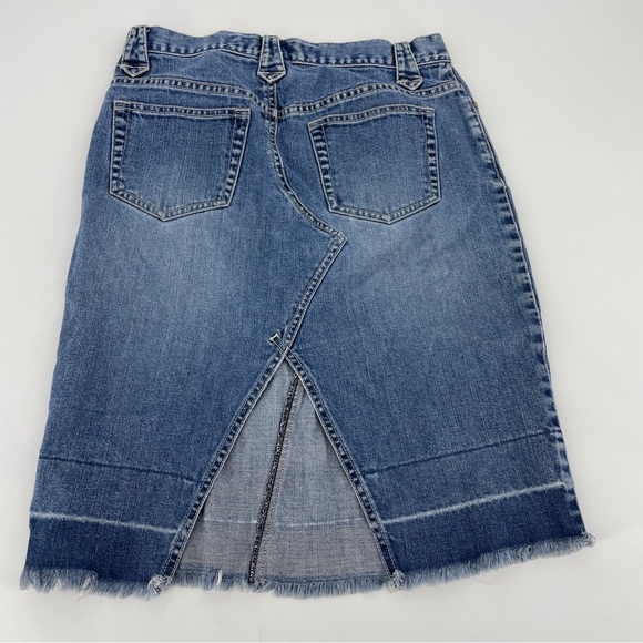 Vintage GUESS WOMENS BLUE COTTON DENIM JEAN SKIRT SIZE 27 - Picture 5 of 6